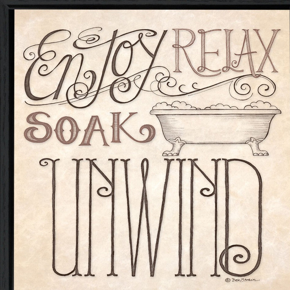 Set Of Two Soak and Unwind 1 Black Framed Print Bathroom Wall Art LuxuryLifeWay Online Store