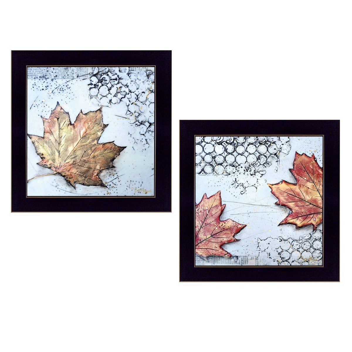 Set Of Two Channeling Fall Leaves I and III 3 Black Framed Print Wall Art LuxuryLifeWay Online Store