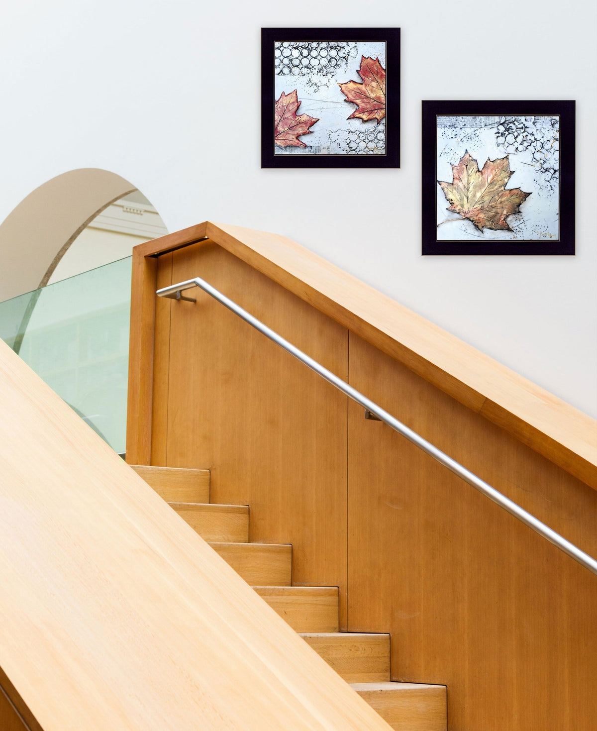 Set Of Two Channeling Fall Leaves I and III 3 Black Framed Print Wall Art LuxuryLifeWay Online Store