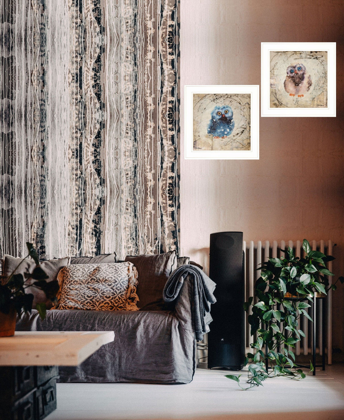 Set Of Two Wonder Years Owls 1 White Framed Print Wall Art LuxuryLifeWay Online Store