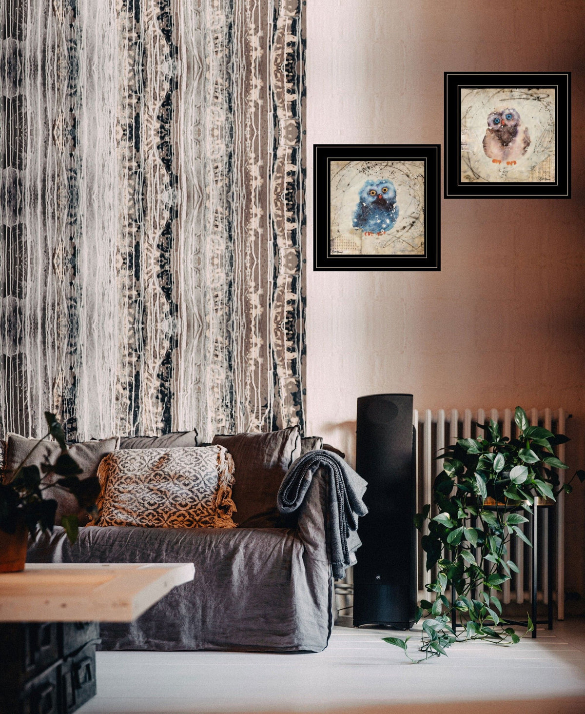 Set Of Two Wonder Years Owls Black Framed Print Wall Art LuxuryLifeWay Online Store