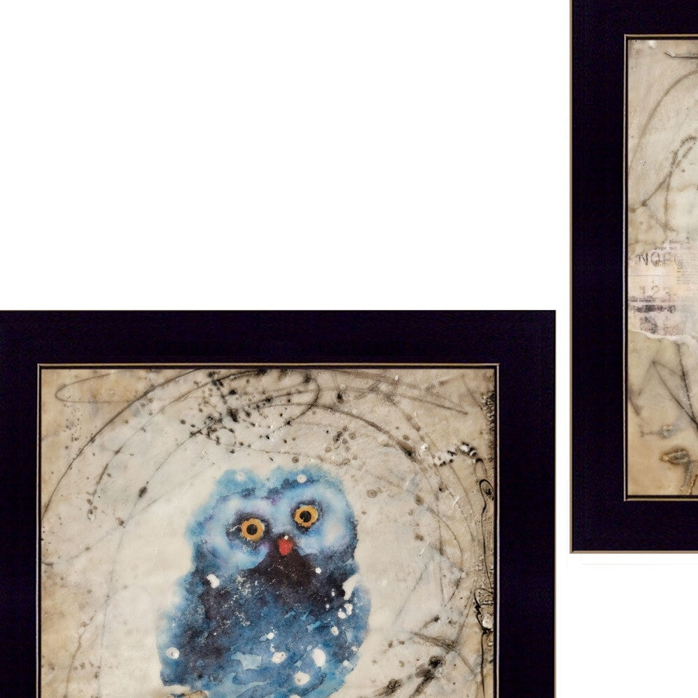 Set Of Two Wonder Years Owls Black Framed Print Wall Art LuxuryLifeWay Online Store