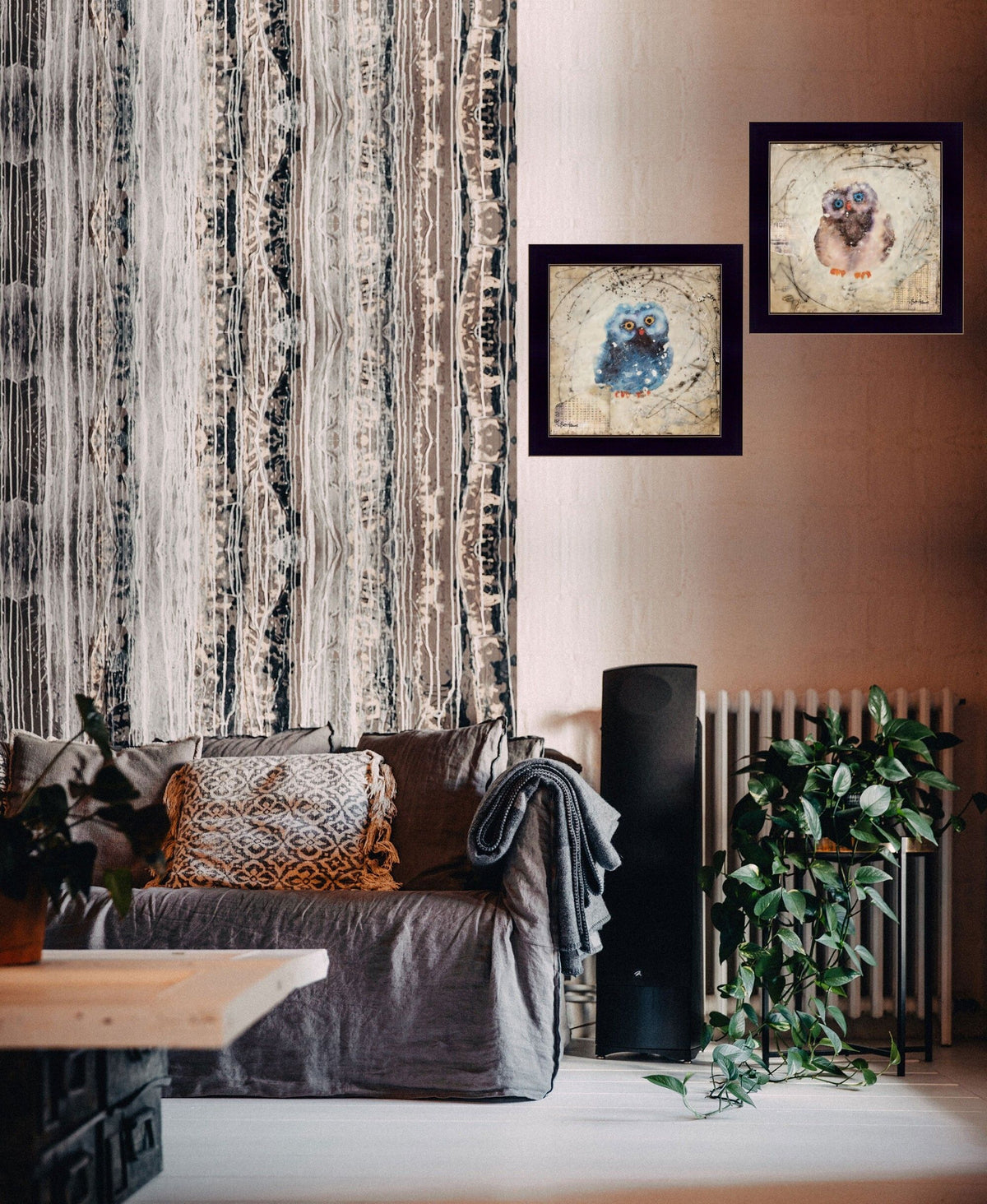 Set Of Two Wonder Years Owls Black Framed Print Wall Art LuxuryLifeWay Online Store