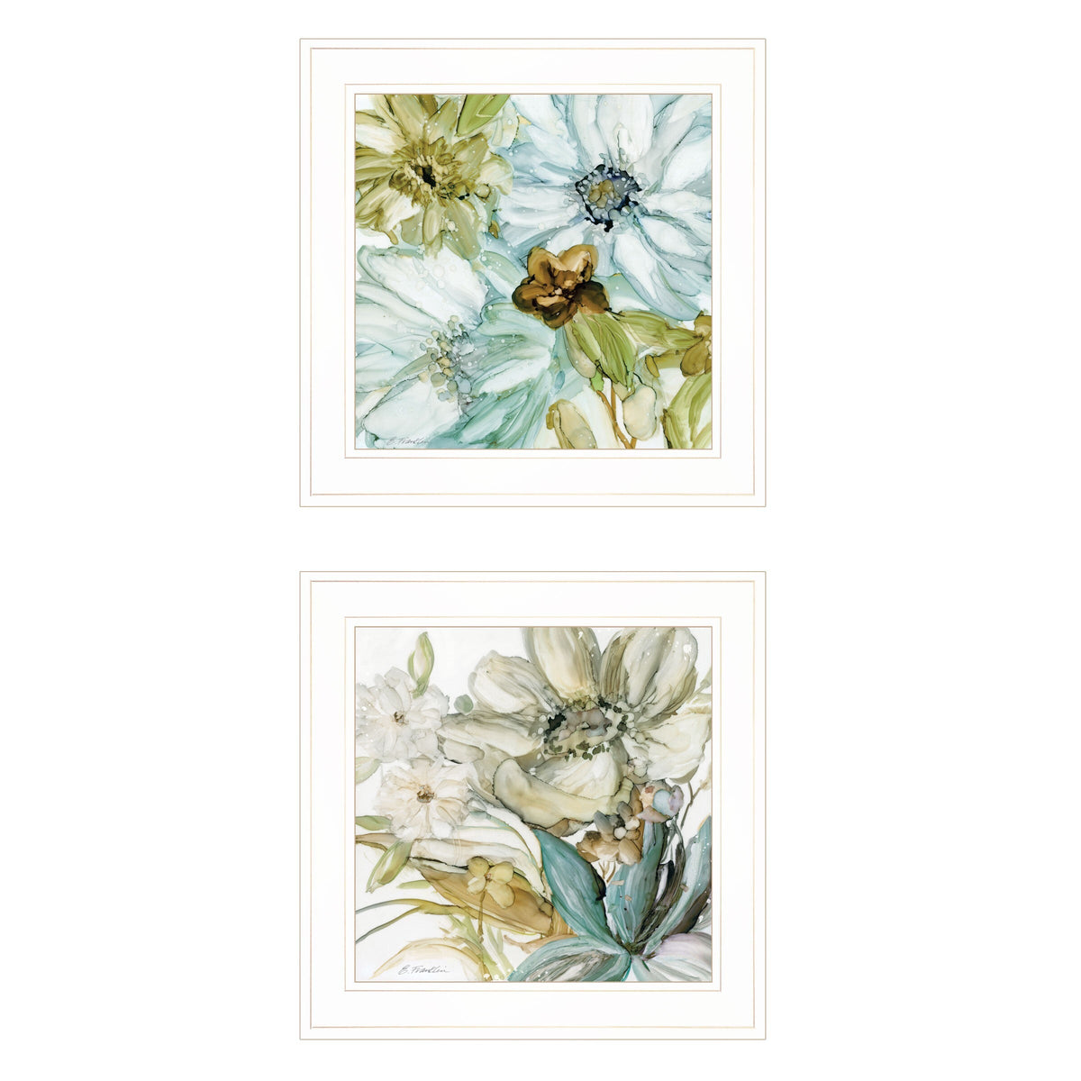 Set Of Two Sea Glass 1 White Framed Print Wall Art LuxuryLifeWay Online Store