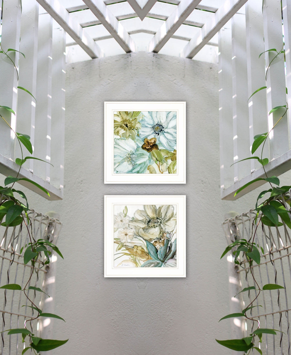 Set Of Two Sea Glass 1 White Framed Print Wall Art LuxuryLifeWay Online Store