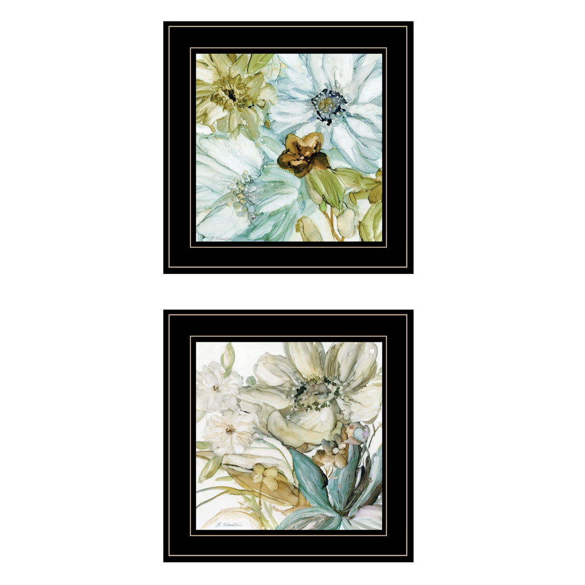 Set Of Two Sea Glass 2 Black Framed Print Wall Art LuxuryLifeWay Online Store