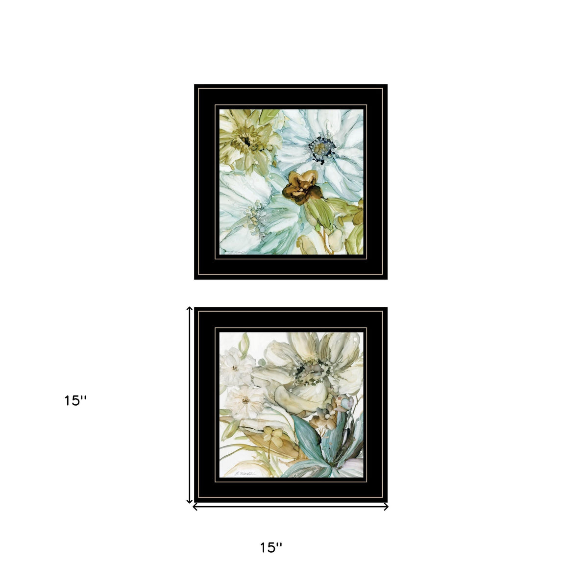 Set Of Two Sea Glass 2 Black Framed Print Wall Art LuxuryLifeWay Online Store
