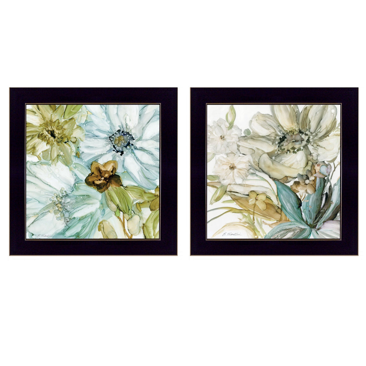 Set Of Two Sea Glass 3 Black Framed Print Wall Art LuxuryLifeWay Online Store