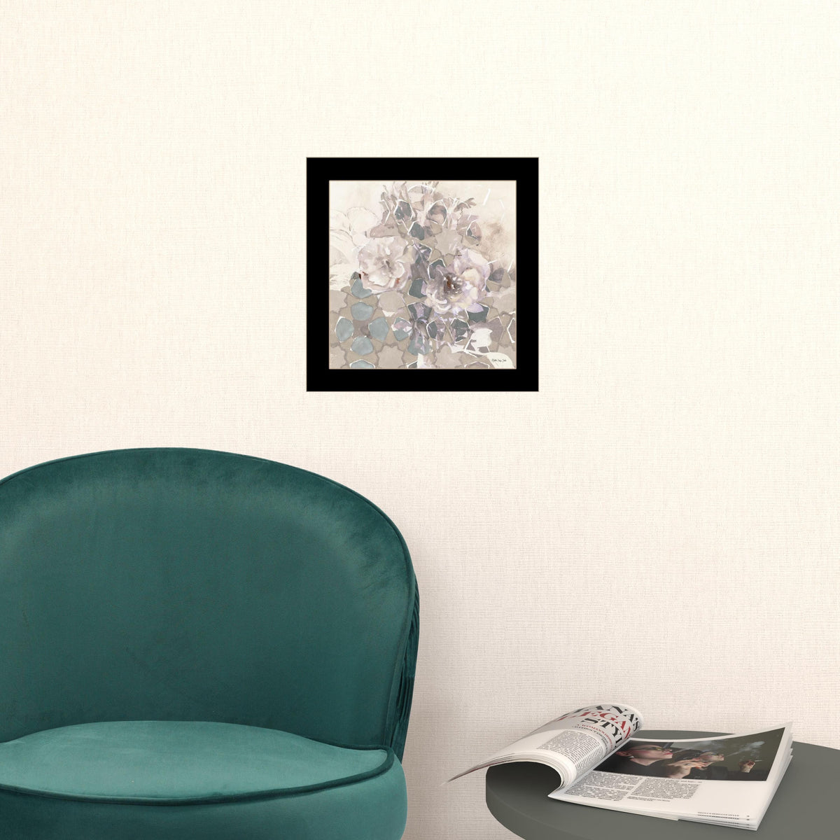 Set Of Two Transitional Blooms 3 Black Framed Print Wall Art LuxuryLifeWay Online Store