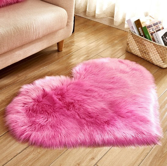 Plush Heart Shaped Carpet PearlNestDecor.com