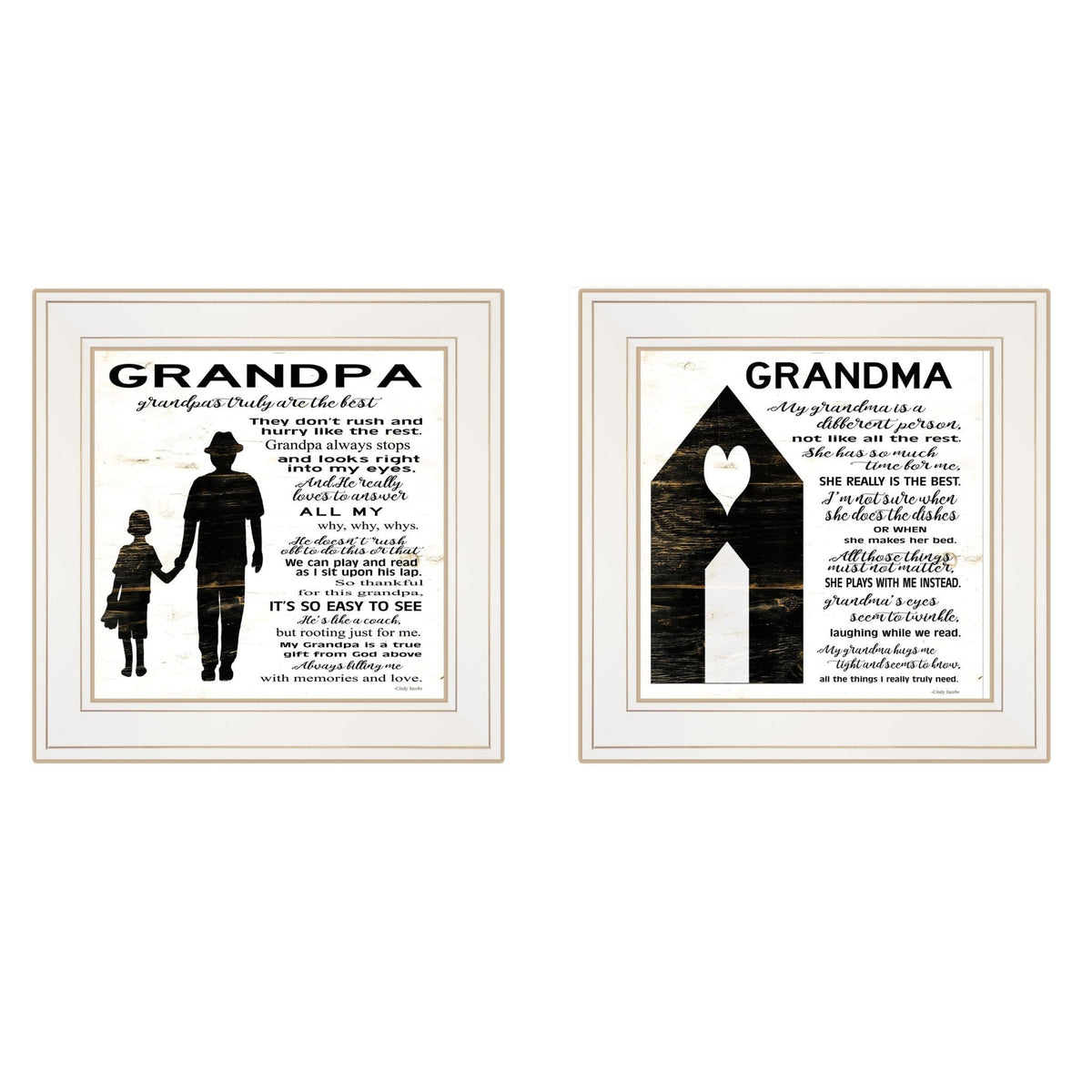 Set Of Two My Grandparents are the Best 2 White Framed Print Wall Art LuxuryLifeWay Online Store