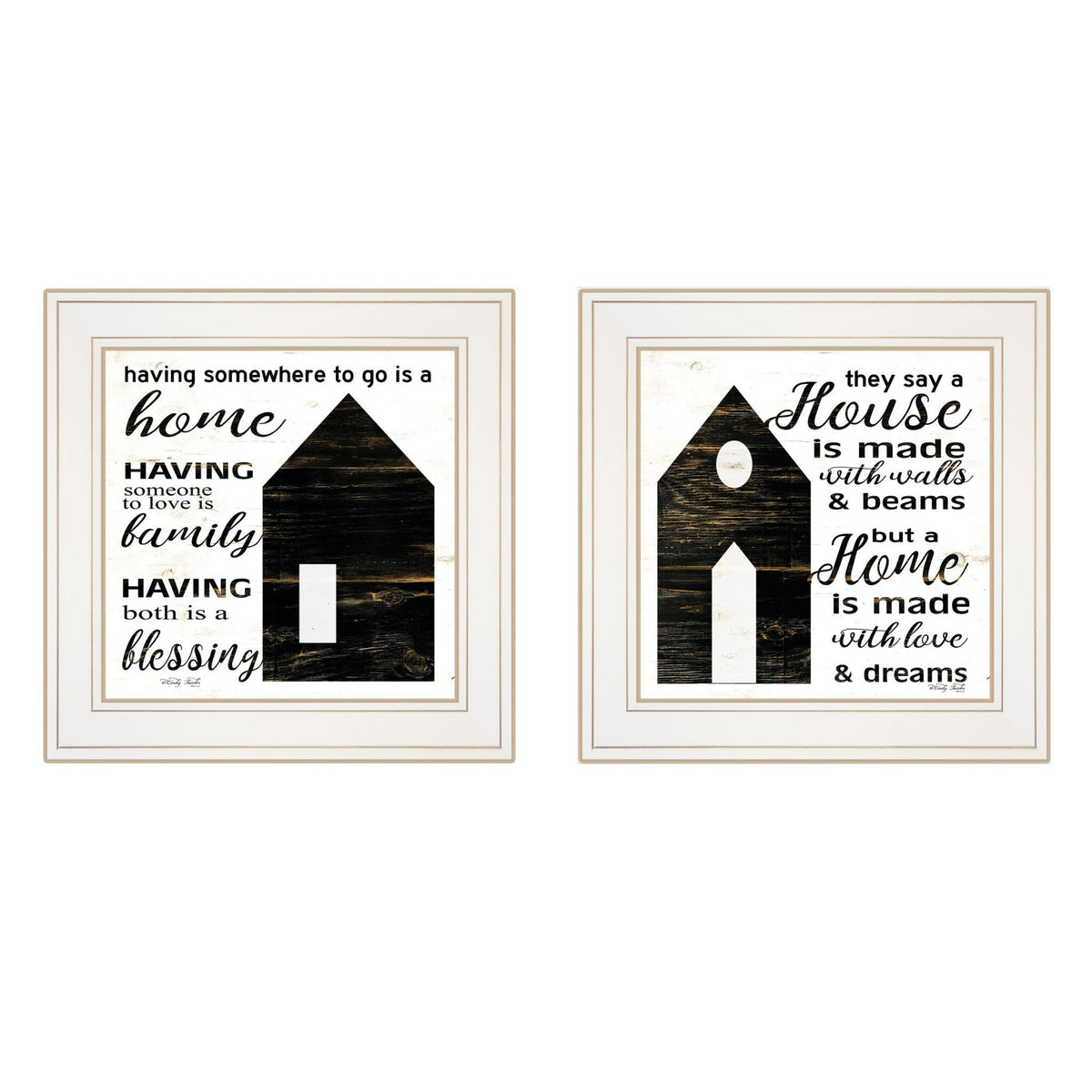 Set Of Two House or Blessing White Framed Print Wall Art LuxuryLifeWay Online Store