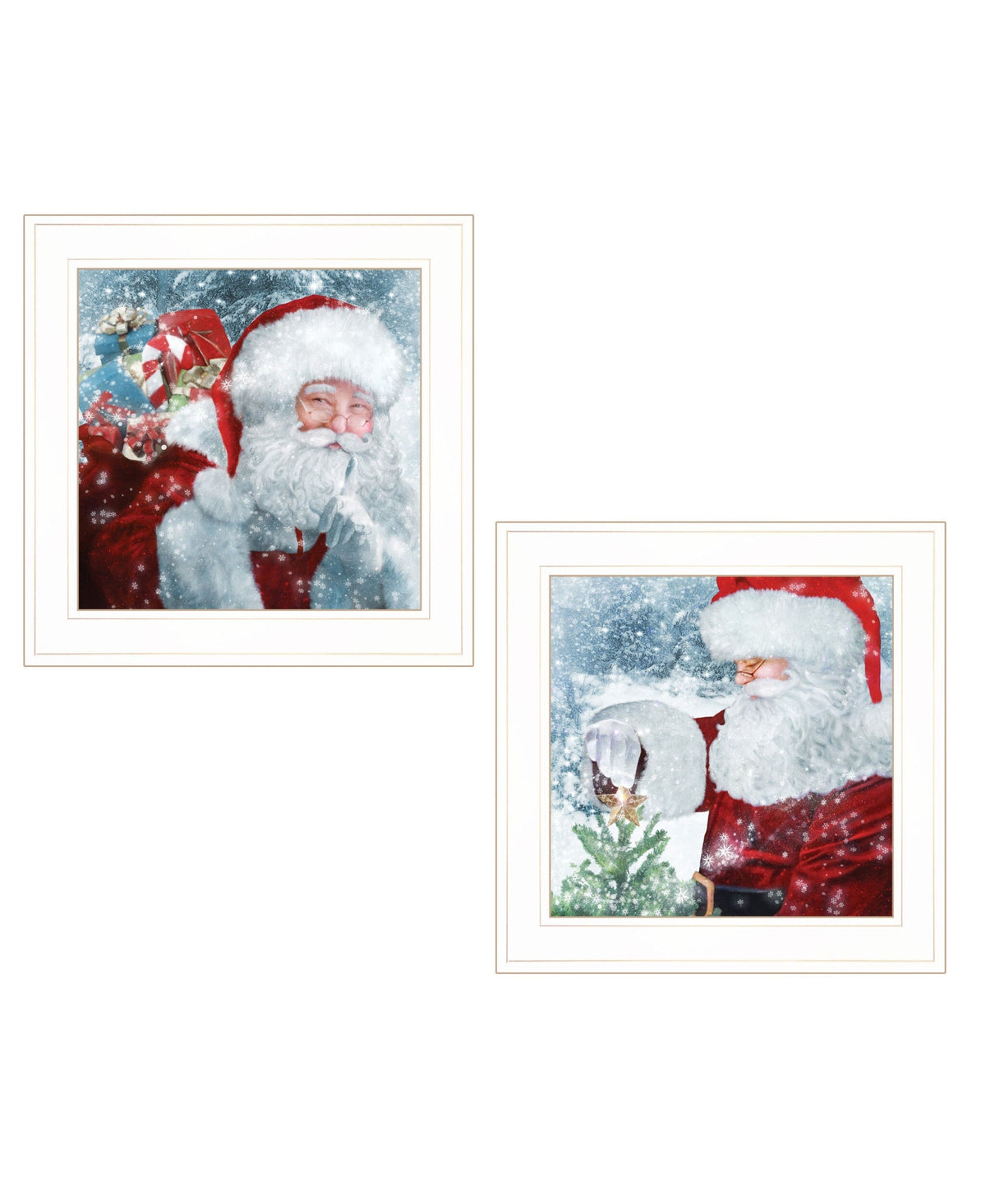 Set Of Two Santas Blessings 1 White Framed Print Wall Art LuxuryLifeWay Online Store