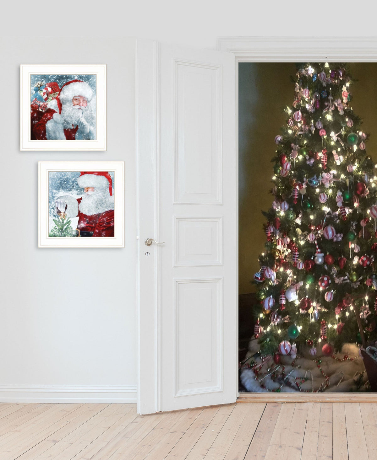 Set Of Two Santas Blessings 1 White Framed Print Wall Art LuxuryLifeWay Online Store