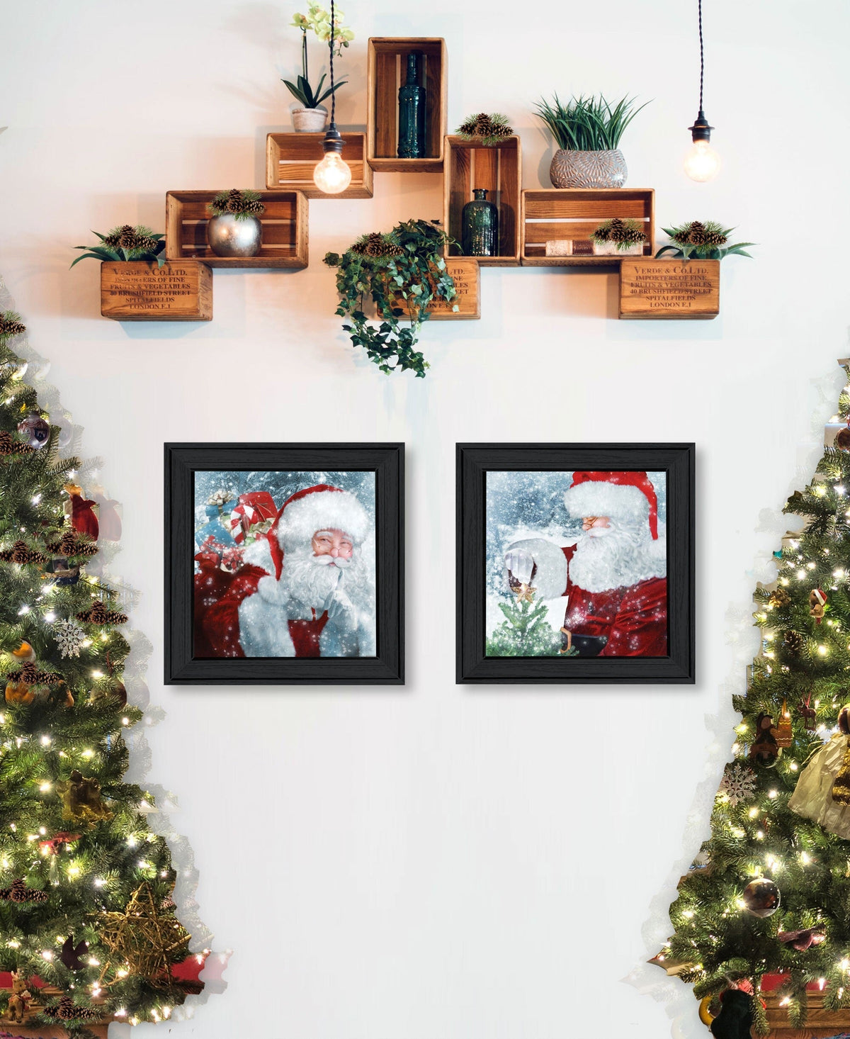 Set Of Two Santas Blessings 2 Black Framed Print Wall Art LuxuryLifeWay Online Store