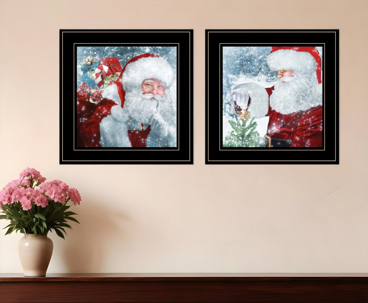 Set Of Two Santas Blessings Black Framed Print Wall Art LuxuryLifeWay Online Store