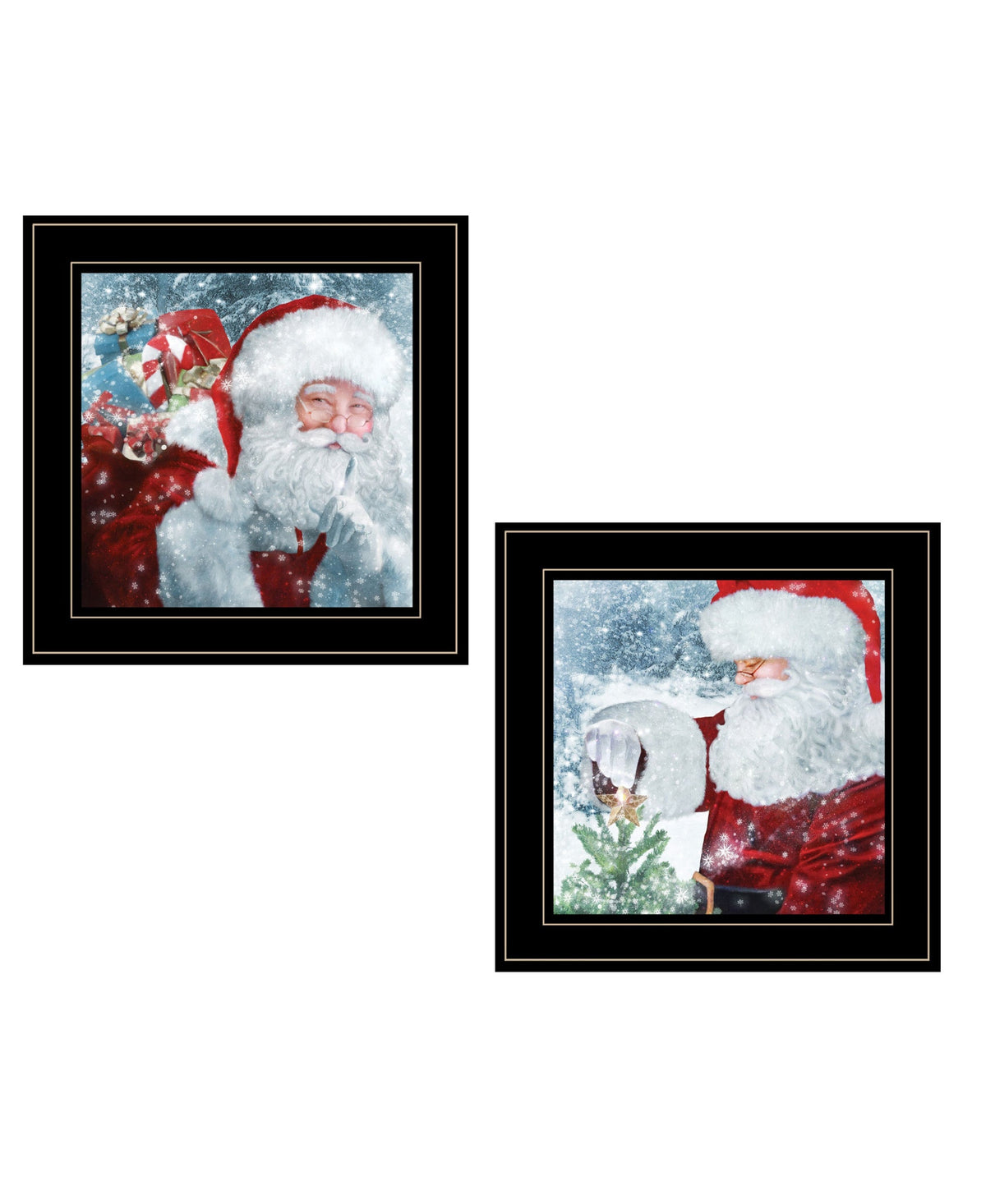 Set Of Two Santas Blessings Black Framed Print Wall Art LuxuryLifeWay Online Store