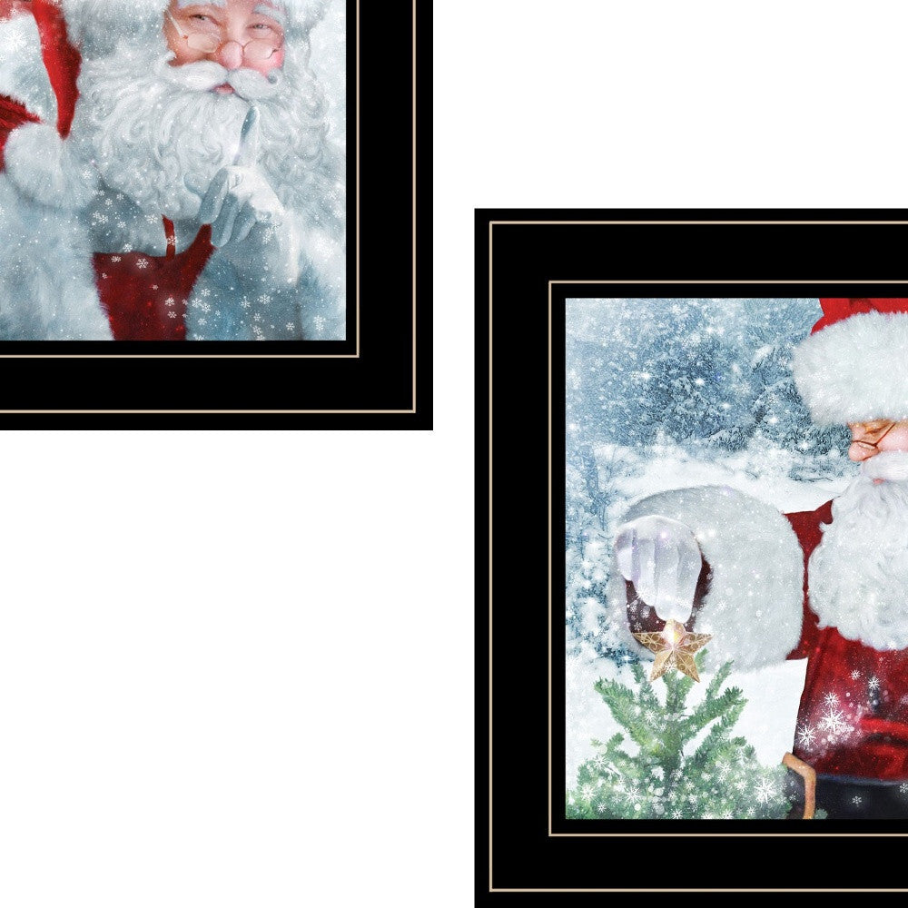 Set Of Two Santas Blessings Black Framed Print Wall Art LuxuryLifeWay Online Store