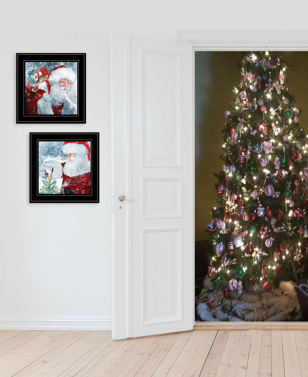 Set Of Two Santas Blessings Black Framed Print Wall Art LuxuryLifeWay Online Store
