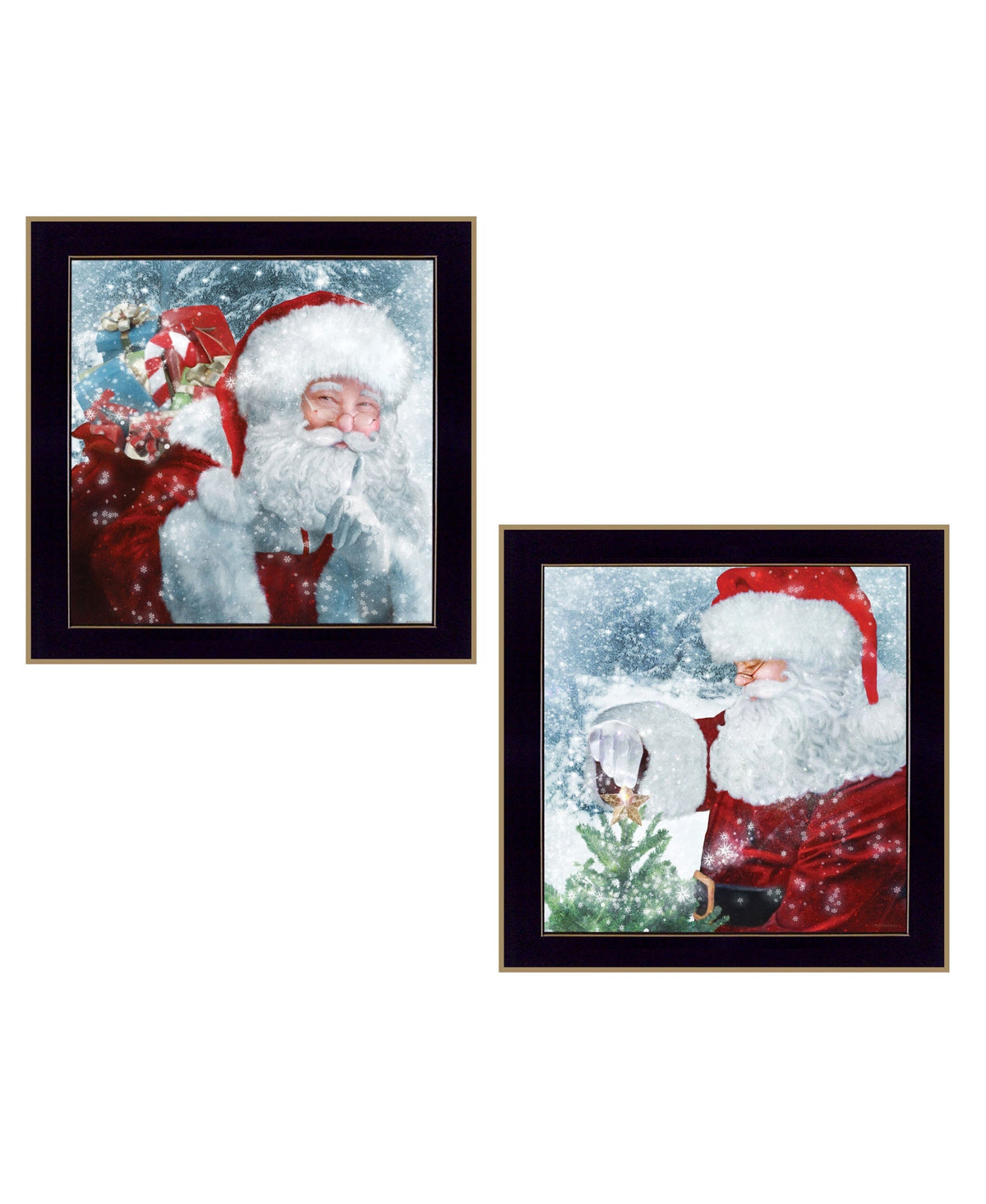 Set Of Two Santas Blessings 4 Black Framed Print Wall Art LuxuryLifeWay Online Store