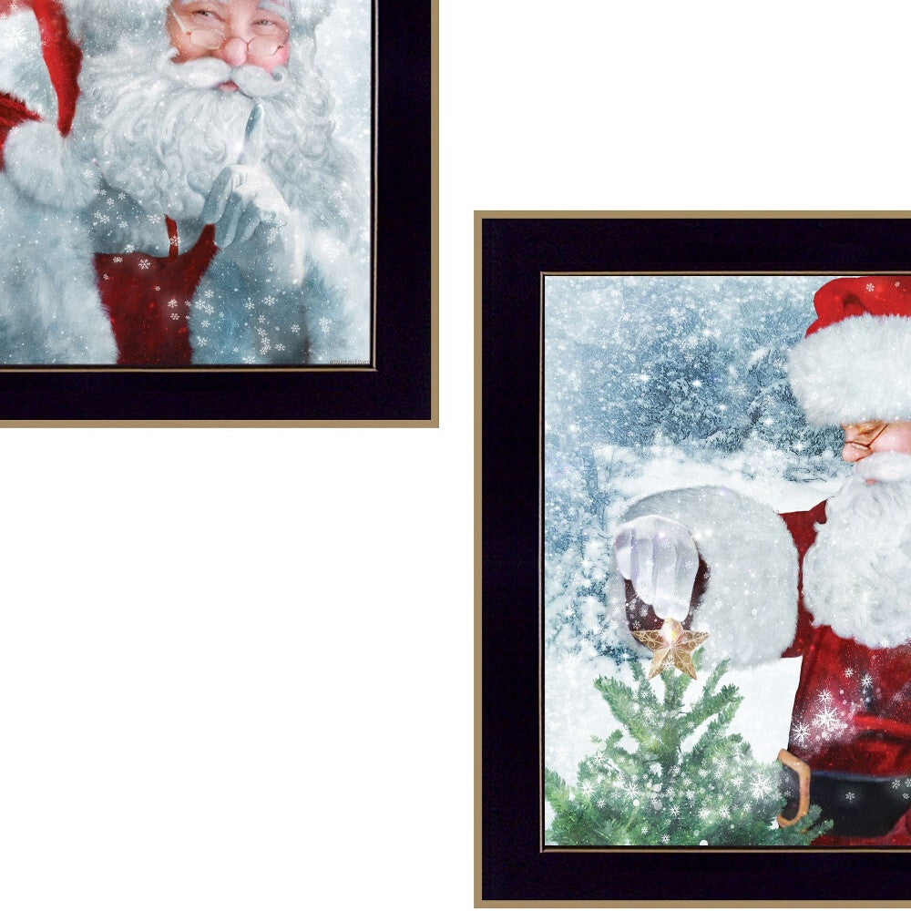 Set Of Two Santas Blessings 4 Black Framed Print Wall Art LuxuryLifeWay Online Store