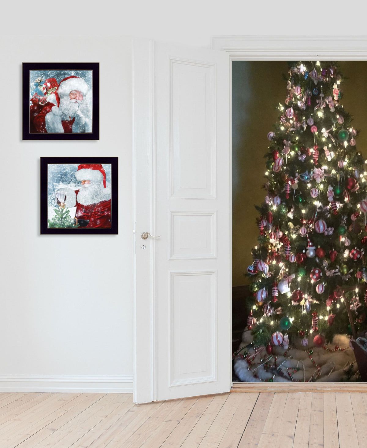 Set Of Two Santas Blessings 4 Black Framed Print Wall Art LuxuryLifeWay Online Store