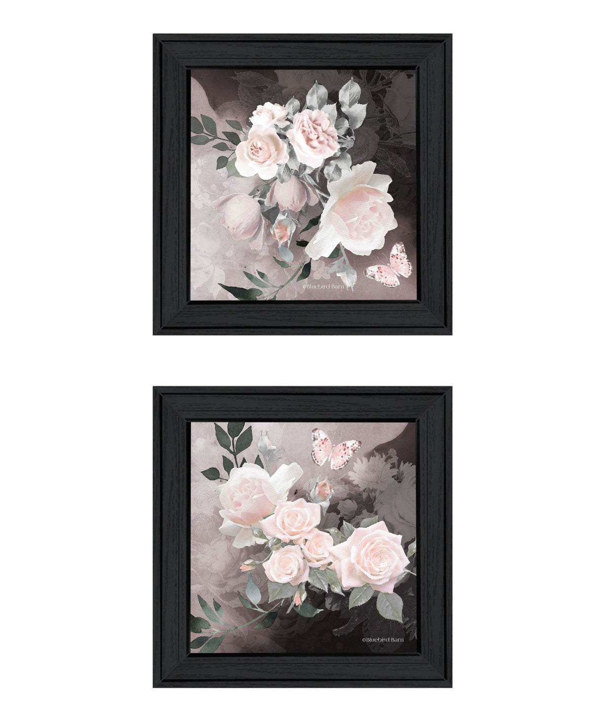 Set Of Two Noir Roses 2 Black Framed Print Wall Art LuxuryLifeWay Online Store