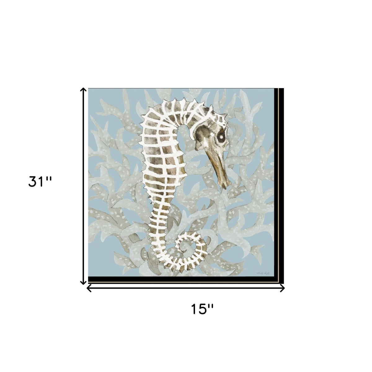 Set Of Two Coral Seahorse 1 Black Framed Print Wall Art LuxuryLifeWay Online Store