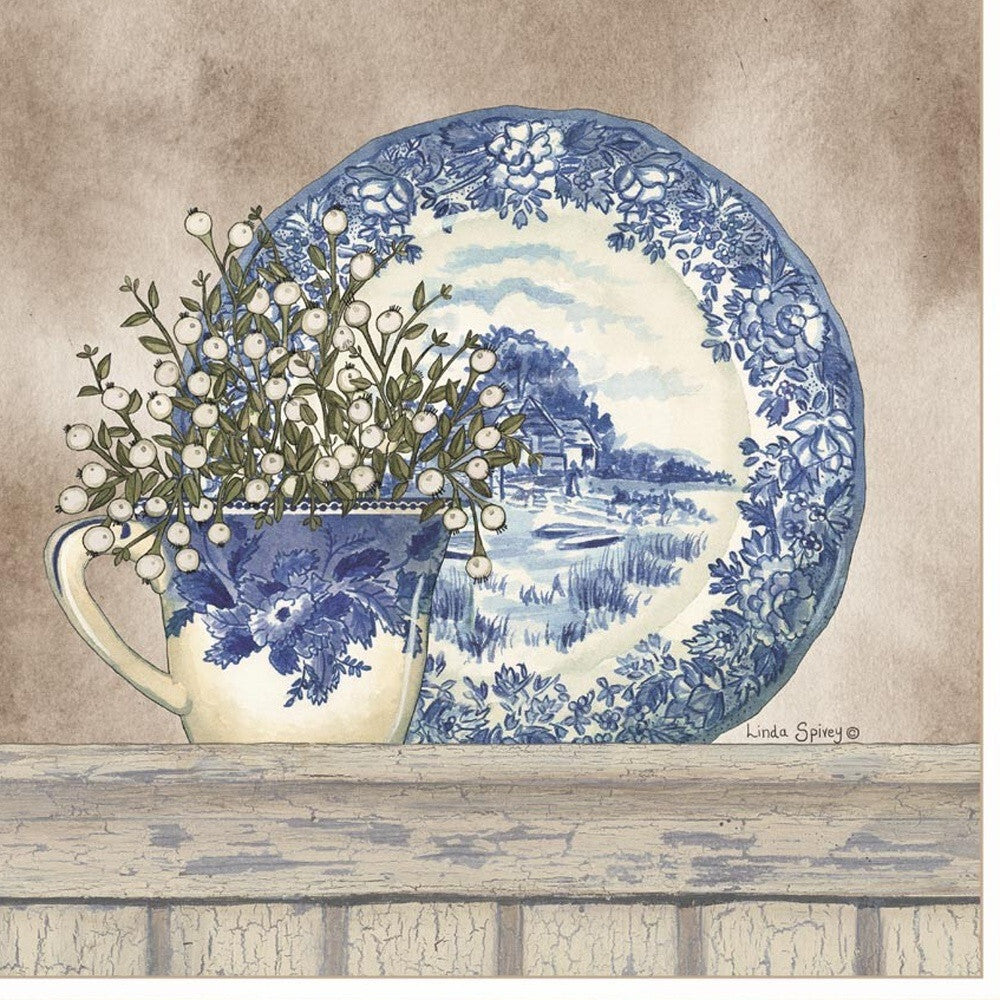 Set Of Two The Farmhouse Blues 1 White Framed Print Wall Art LuxuryLifeWay Online Store