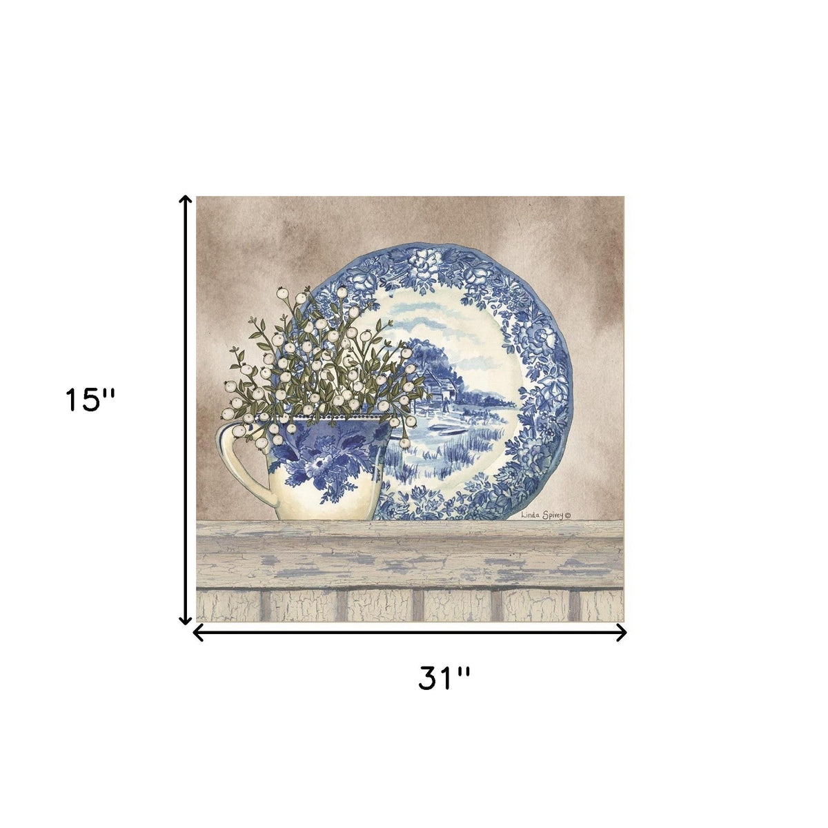 Set Of Two The Farmhouse Blues 1 White Framed Print Wall Art LuxuryLifeWay Online Store