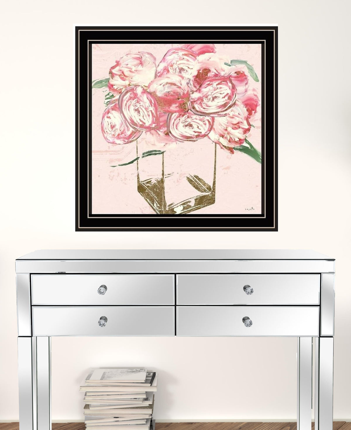 Set Of Two The Peonies 1 Black Framed Print Wall Art LuxuryLifeWay Online Store