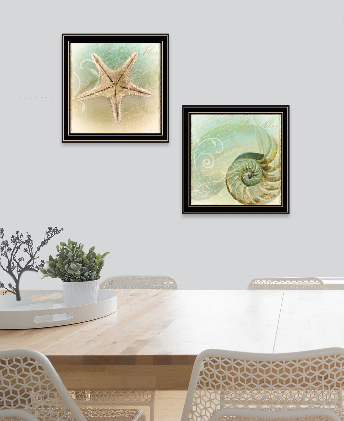 Set Of Two The Sea I and Sea II 1 Black Framed Print Wall Art LuxuryLifeWay Online Store