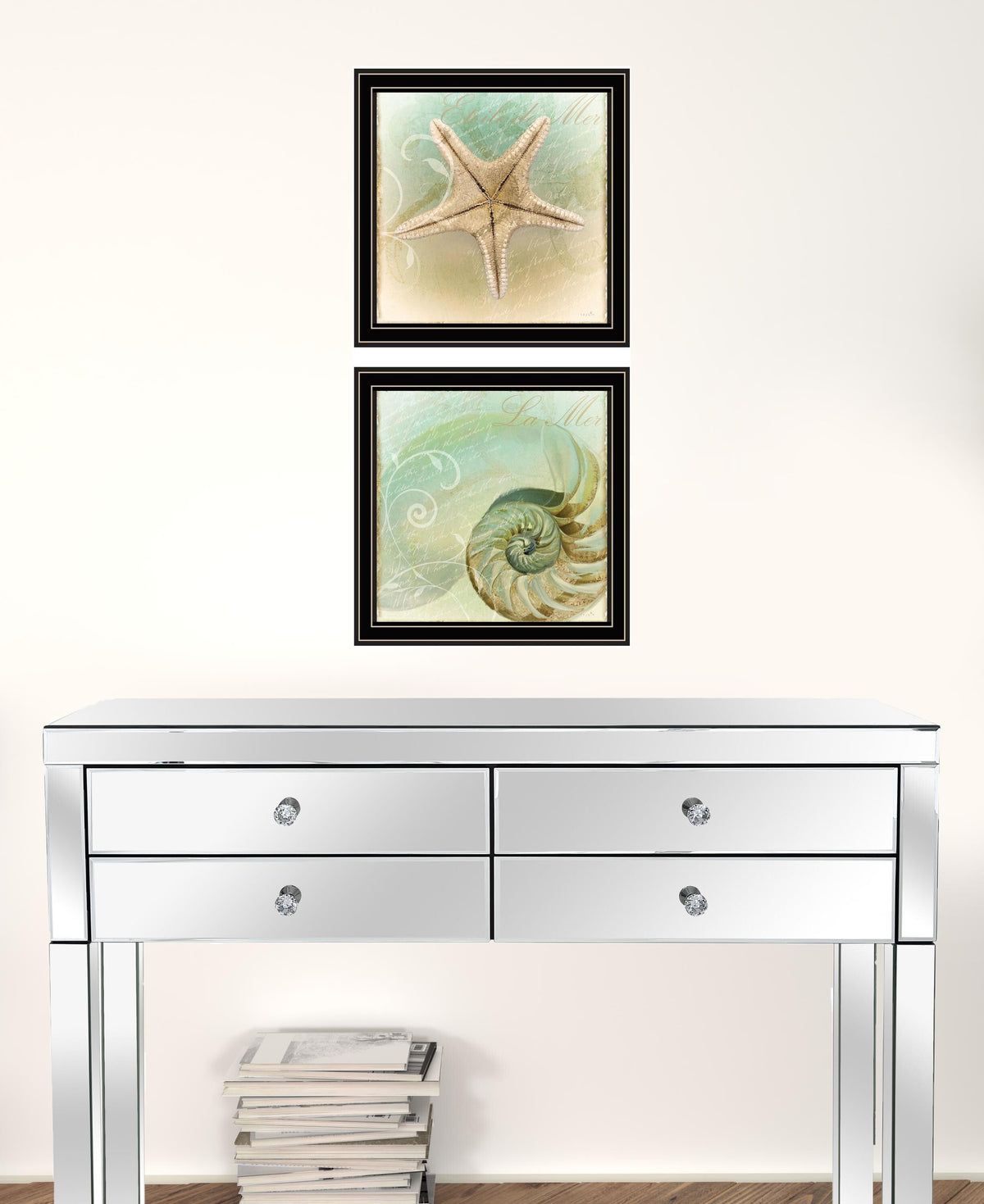Set Of Two The Sea I and Sea II 1 Black Framed Print Wall Art LuxuryLifeWay Online Store