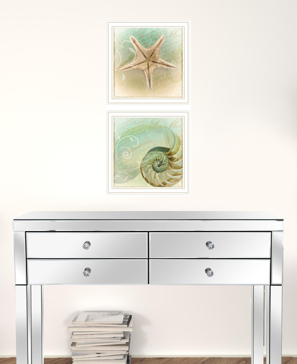 Set Of Two The Sea I and Sea II 2 White Framed Print Wall Art LuxuryLifeWay Online Store
