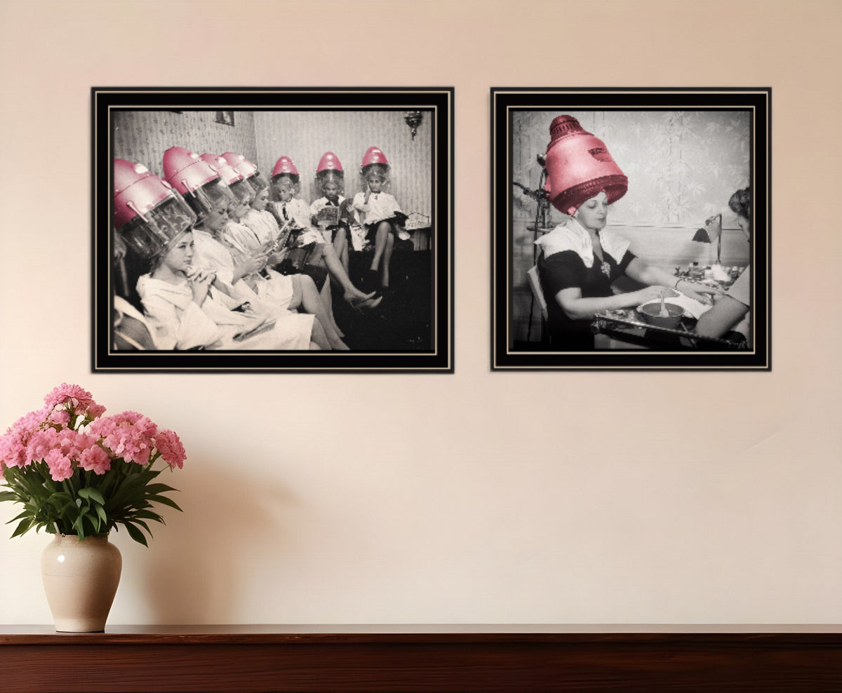 Set Of Two The Salon Black Framed Print Wall Art LuxuryLifeWay Online Store