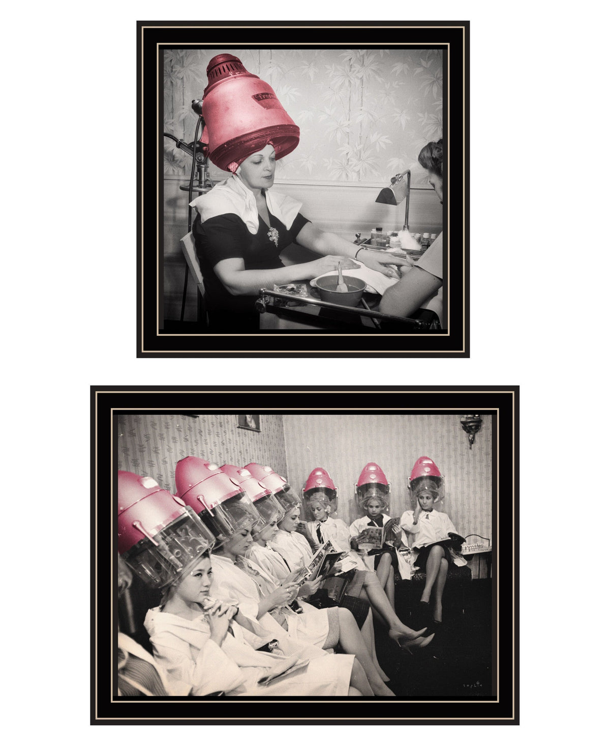 Set Of Two The Salon Black Framed Print Wall Art LuxuryLifeWay Online Store
