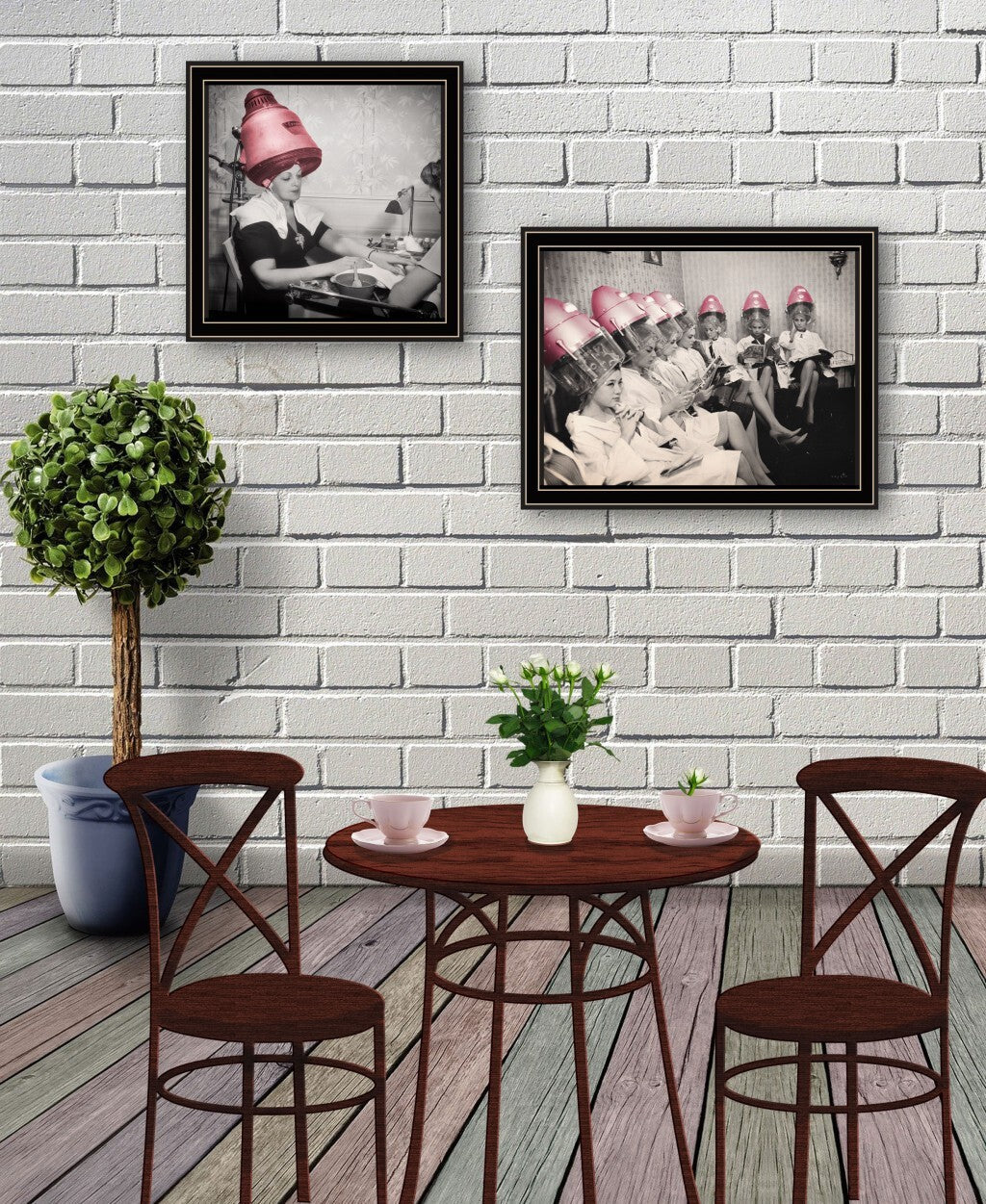 Set Of Two The Salon Black Framed Print Wall Art LuxuryLifeWay Online Store