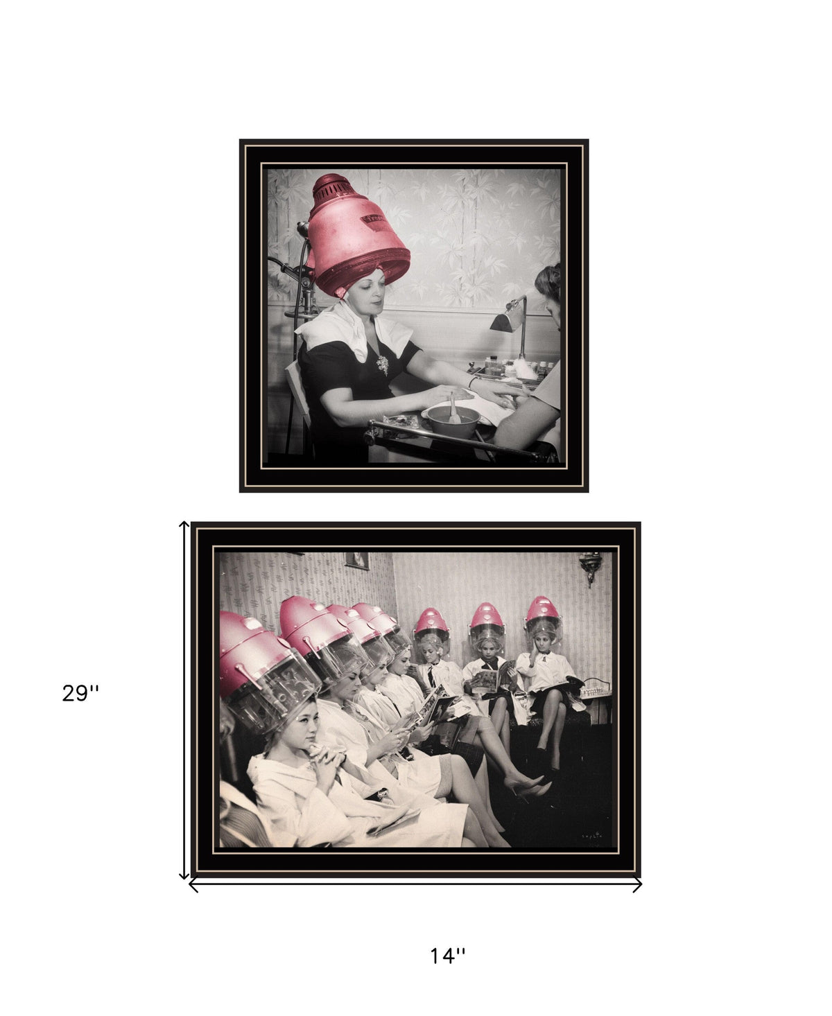 Set Of Two The Salon Black Framed Print Wall Art LuxuryLifeWay Online Store