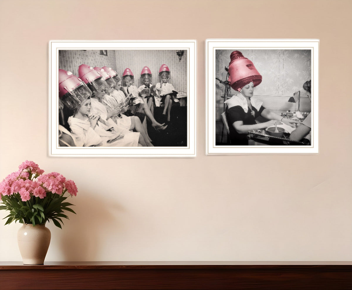 Set Of Two The Salon White Framed Print Wall Art LuxuryLifeWay Online Store