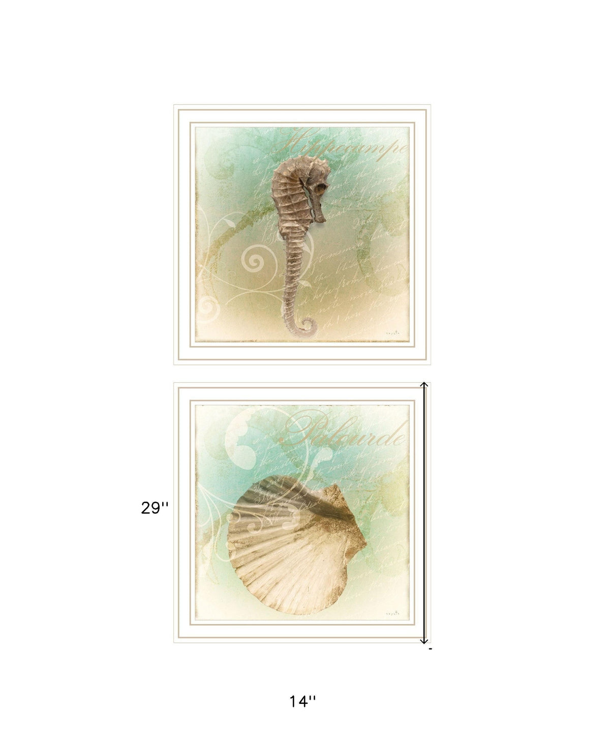 Set Of Two The Sea III and Sea IV 2 White Framed Print Wall Art LuxuryLifeWay Online Store