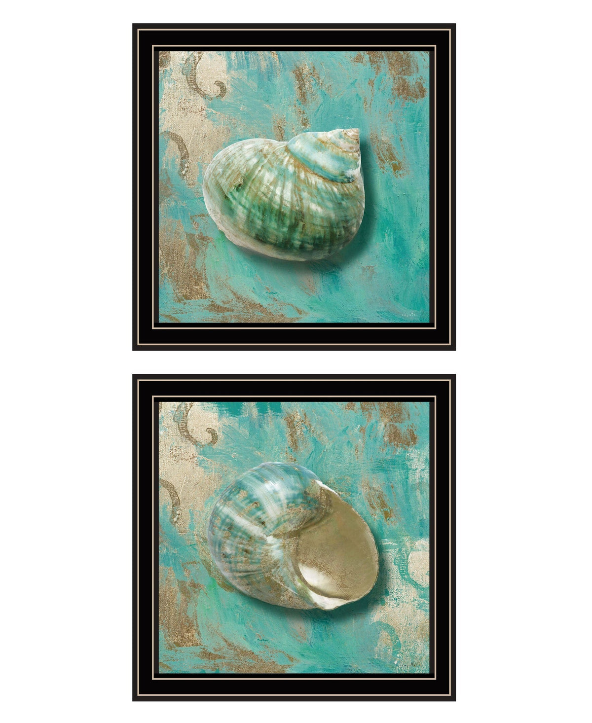 Set Of Two Azurica I and Sea II 1 Black Framed Print Wall Art LuxuryLifeWay Online Store
