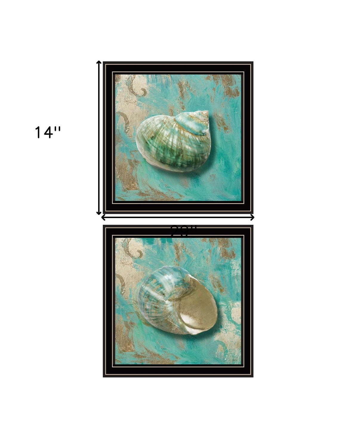 Set Of Two Azurica I and Sea II 1 Black Framed Print Wall Art LuxuryLifeWay Online Store