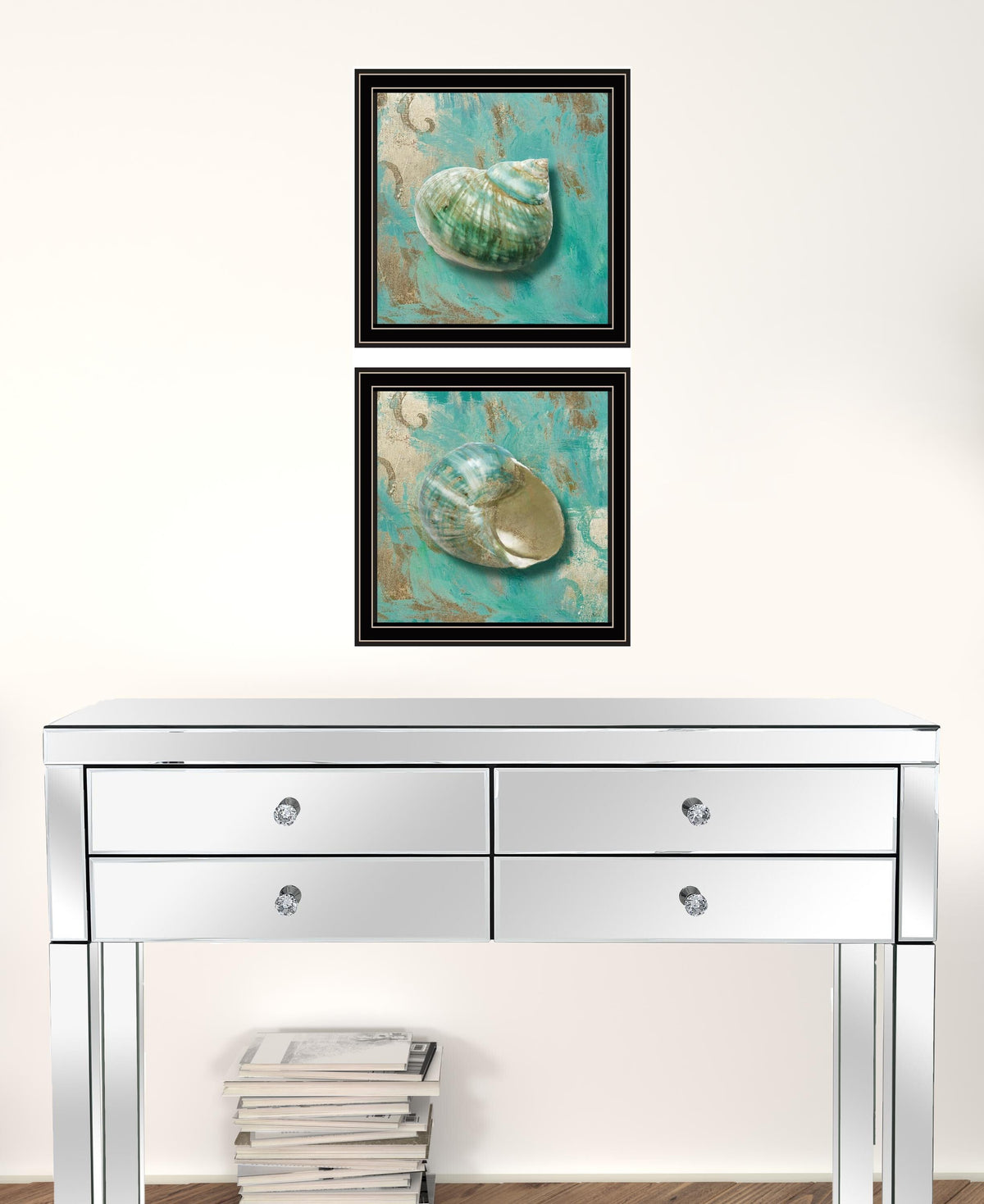 Set Of Two Azurica I and Sea II 1 Black Framed Print Wall Art LuxuryLifeWay Online Store