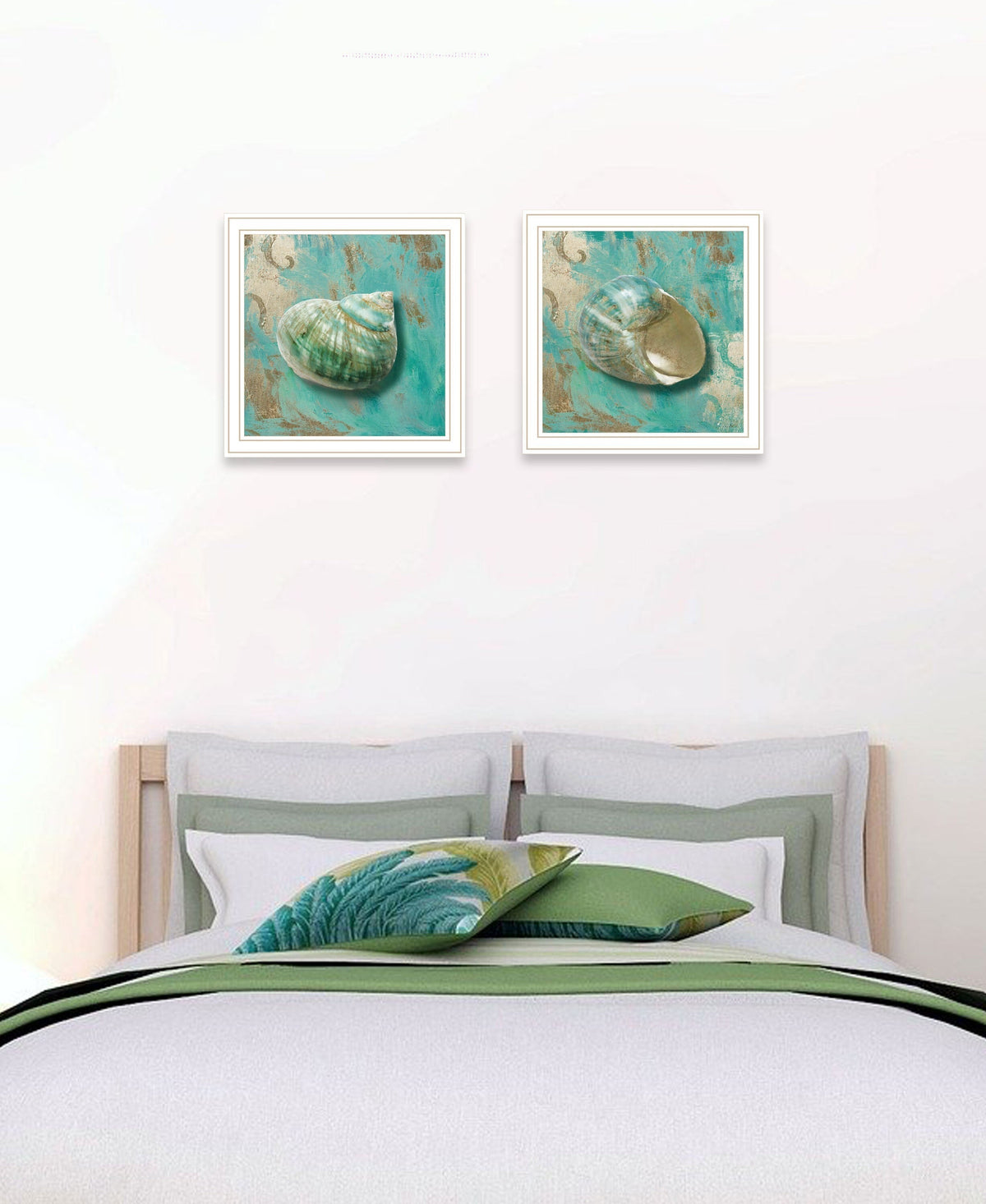 Set Of Two Azurica I and Sea II 2 White Framed Print Wall Art LuxuryLifeWay Online Store