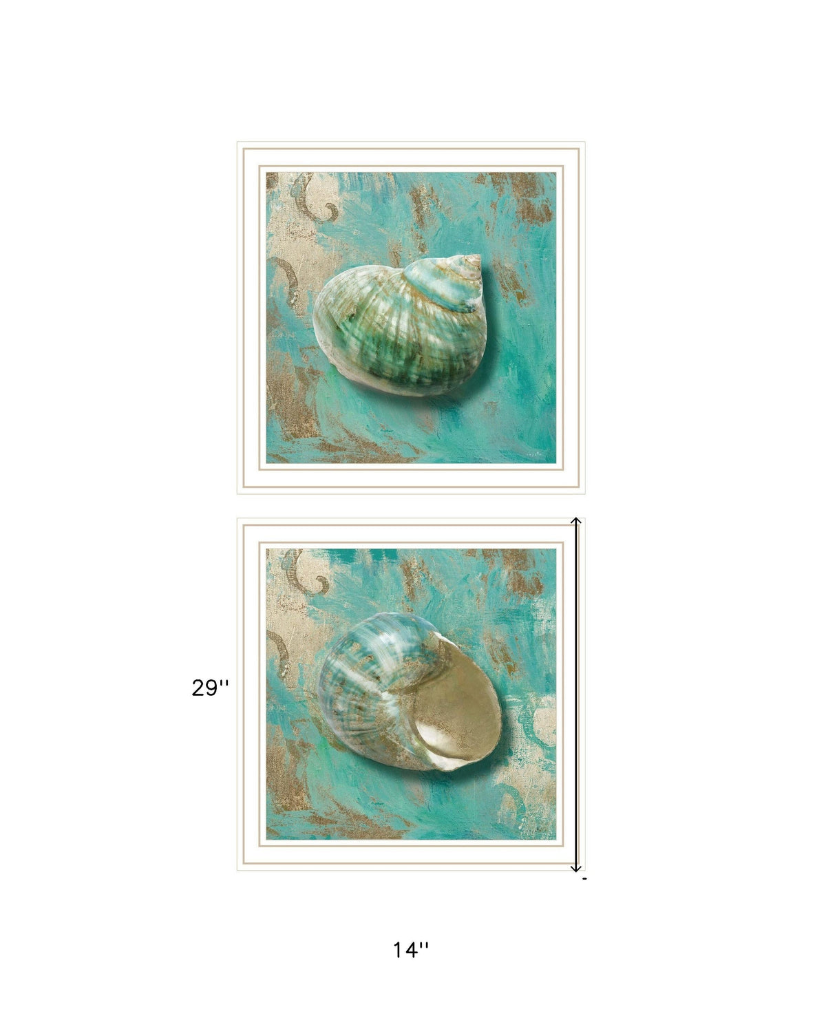 Set Of Two Azurica I and Sea II 2 White Framed Print Wall Art LuxuryLifeWay Online Store