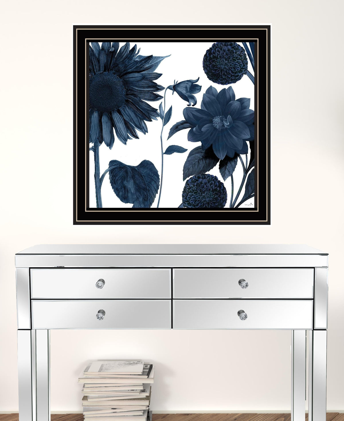 Set Of Two Sunflower Blues 1 Black Framed Print Wall Art LuxuryLifeWay Online Store