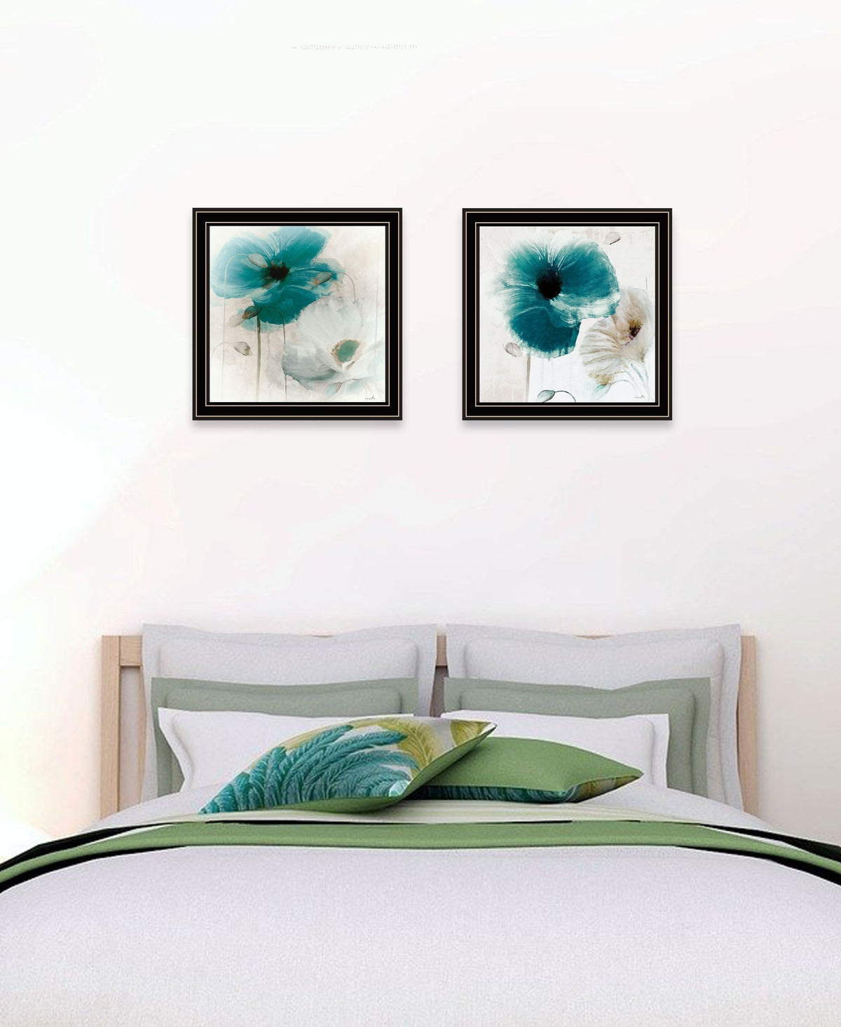 Set Of Two Poppy 1 Black Framed Print Wall Art LuxuryLifeWay Online Store
