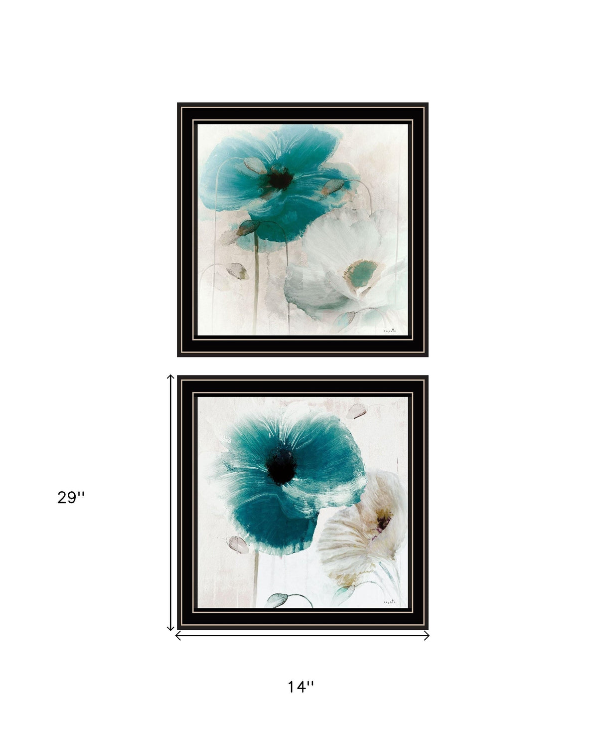 Set Of Two Poppy 1 Black Framed Print Wall Art LuxuryLifeWay Online Store