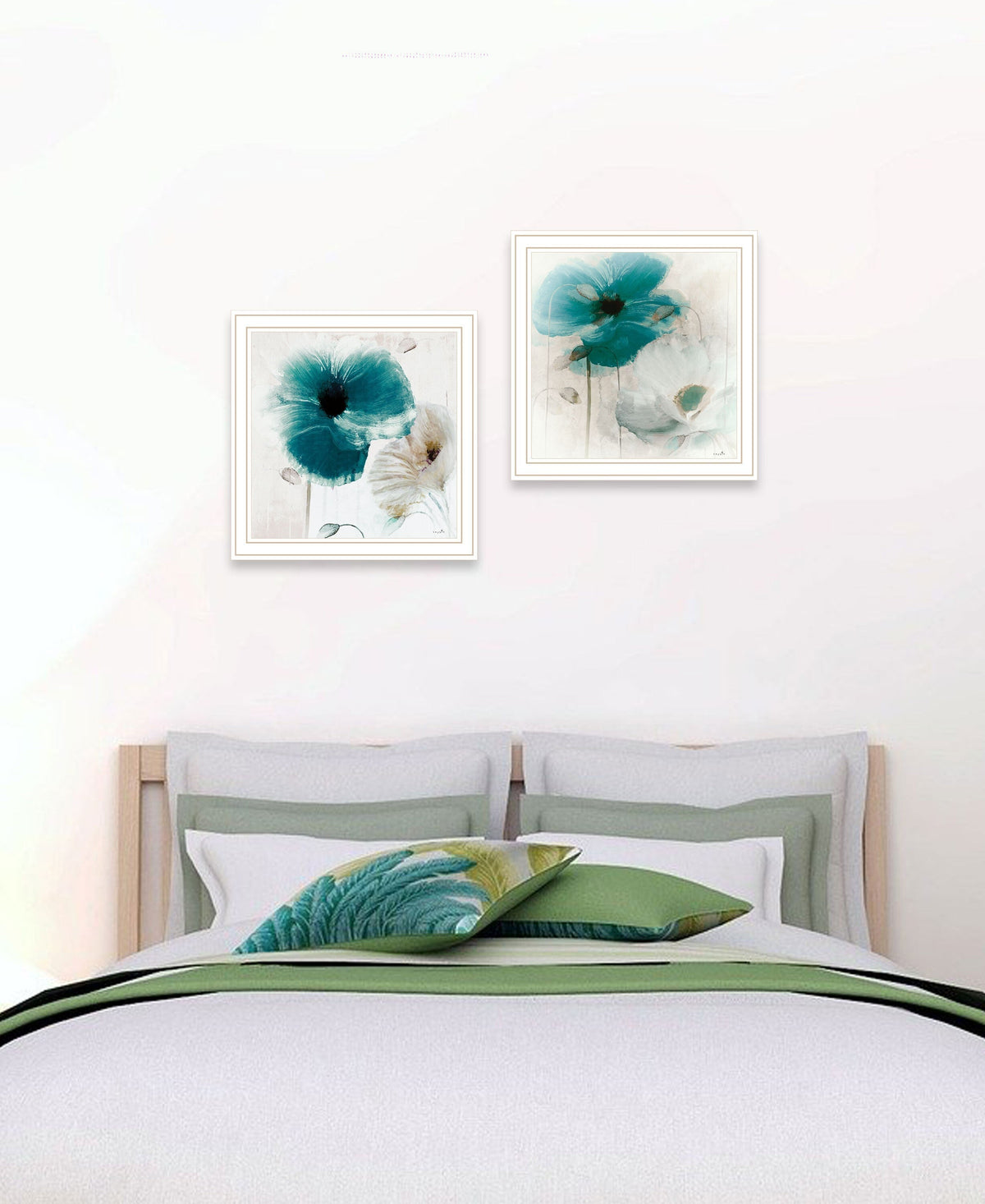 Set Of Two Poppy 2 White Framed Print Wall Art LuxuryLifeWay Online Store