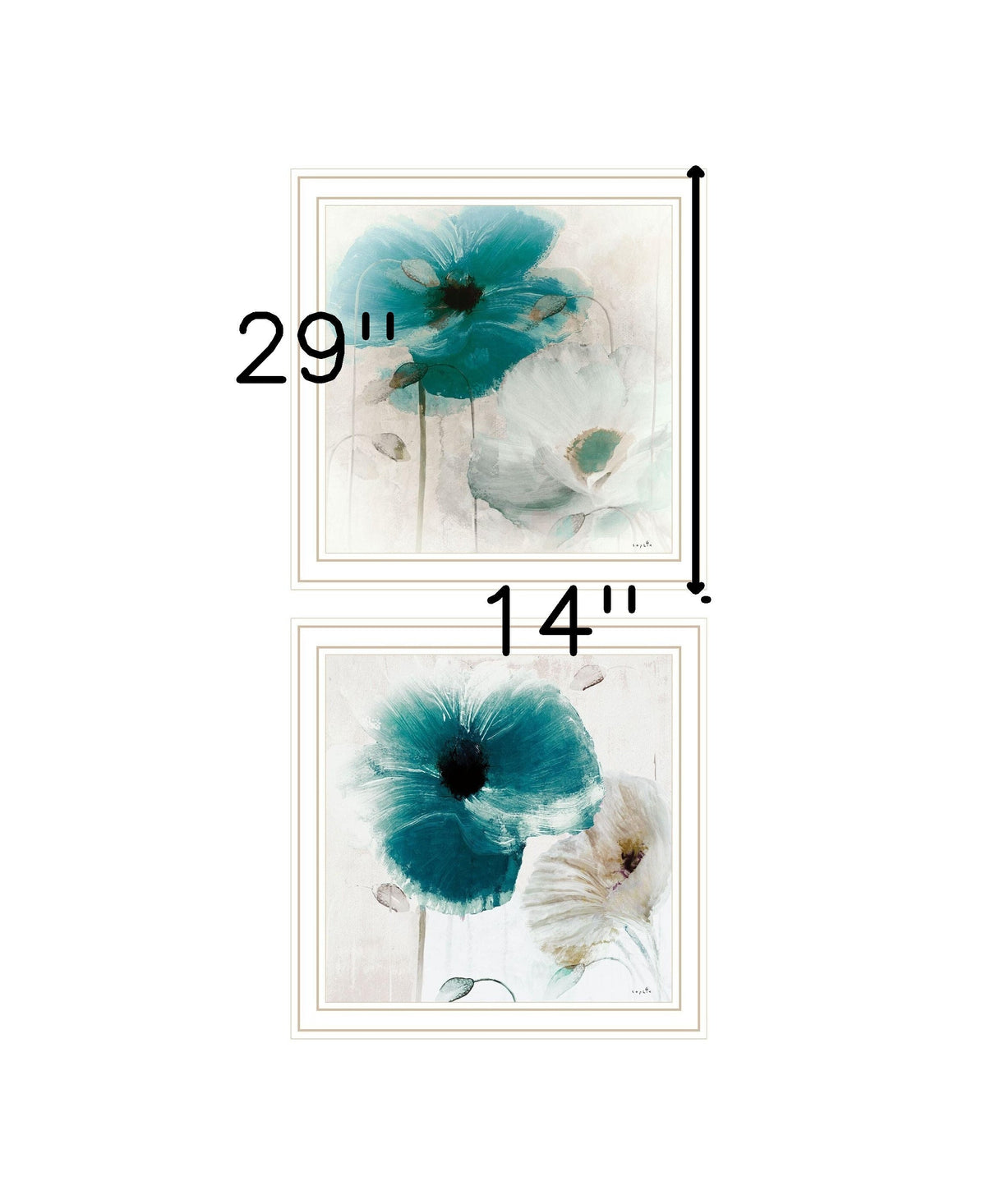Set Of Two Poppy 2 White Framed Print Wall Art LuxuryLifeWay Online Store